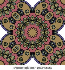 mistic floral seamless pattern. vector illustration. dark color. for print, fashion design