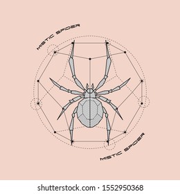 
Mistic Spider Geometric Drawing Tattoo