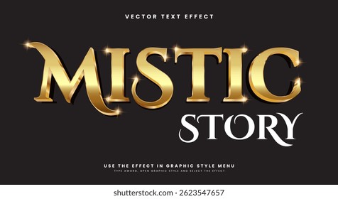Mistic story 3d editable text effect Template Suitable for modern style design