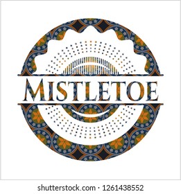 Mistletoe arabic emblem. Arabesque decoration.