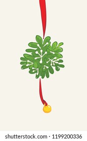 Mistletoe Ball Christmas with white berries vector.eps
