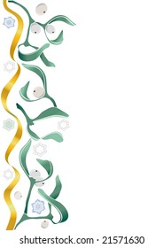 mistletoe border for greeting card