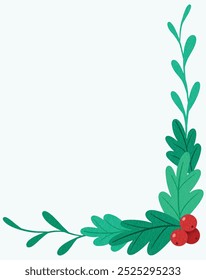mistletoe botanical frame border for christmas card