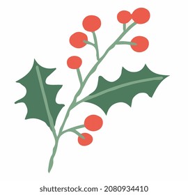 mistletoe branch christmas illustration vector