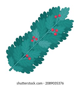 diseño de ramas mistletoe con bayas