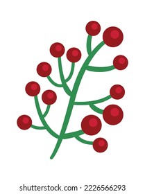 Mistletoe branch flat icon Traditional winter decor