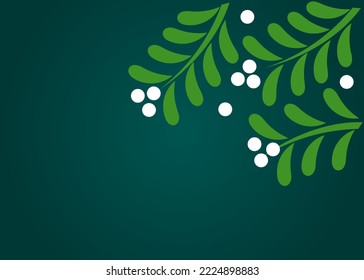 Mistletoe reparte el fondo de la frontera navideña. Ilustración vectorial.