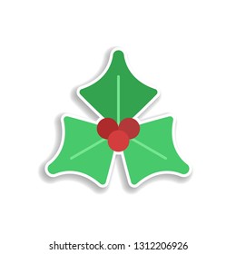Mistletoe, Christmas 2 colored line sticker icon. Elements of Christmas in color icons. Simple icon for websites, web design, mobile app, info graphics