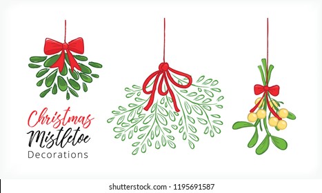 mistletoe christmas vector design