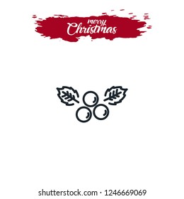 Mistletoe, Christmas vector icon