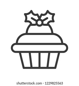 mistletoe cup cake, cute christmas and winter related set,suitable for use as material.editable stroke.