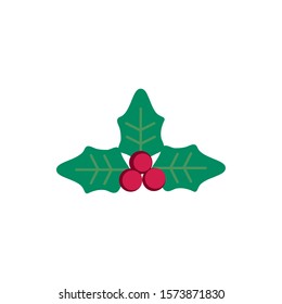 mistletoe decoration a happy christmas icon vector illustration