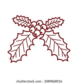 estilo lineal del icono de decoración mistletoe