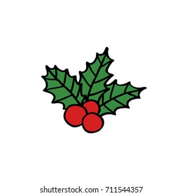 mistletoe doodle icon
