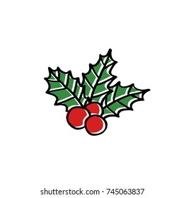 mistletoe doodle icon