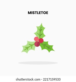 Mistletoe flat icon. Vector illustration on white background. Can used for digital product, presentation, UI and many more.