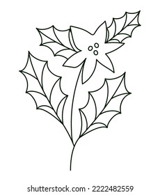 mistletoe flower design over white