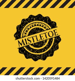 Mistletoe grunge warning sign emblem. Vector Illustration. Detailed.