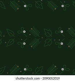 Mistletoe, holly and spruce twigs - Christmas theme vector background