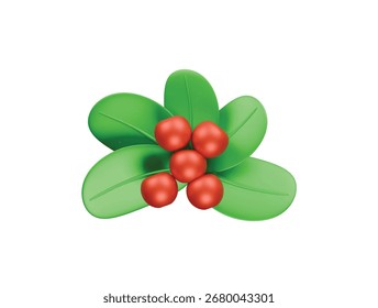 Icono de muérdago Ilustración 3D Render