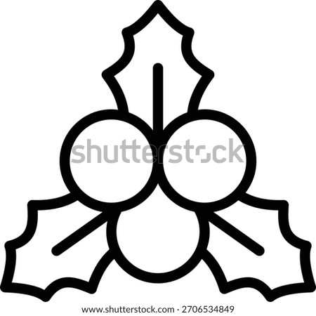 mistletoe icon illustration design with outline, this is not made from any AI generation