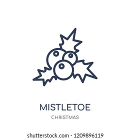 mistletoe icon. mistletoe linear symbol design from Christmas collection. Simple outline element vector illustration on white background.