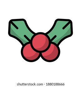 Mistletoe Icon or Logo in Filled Outline Style, perfect for website mobile app presentation