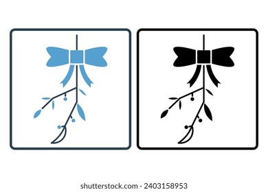 mistletoe icon. icon related to Christmas and the end of the year. solid icon style. simple vector design editable