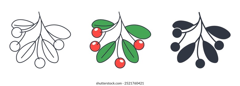 Mistletoe icon symbol vector illustration isolated on white background