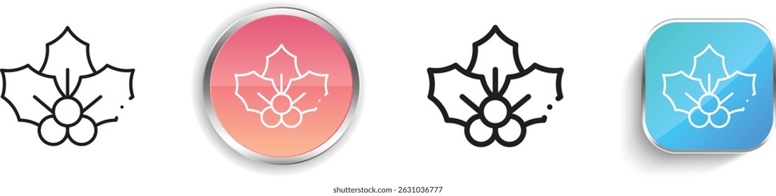 mistletoe icon. Thin Linear, Regular and Button Style Design Isolated On White Background