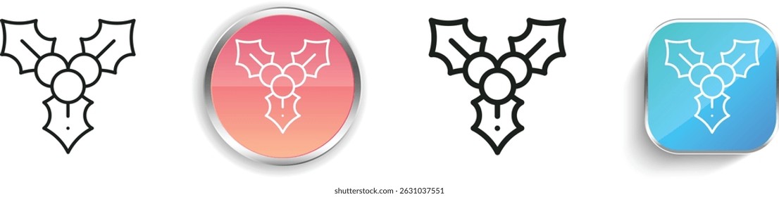 mistletoe icon. Thin Linear, Regular and Button Style Design Isolated On White Background