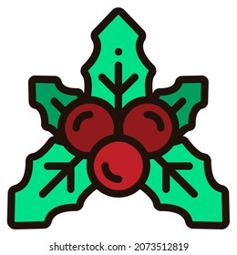 icono de mistletoe para sitio web, aplicación, impresión, documento, diseño de afiches, etc.
