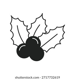 Mistletoe icon with white background vector stock illustration