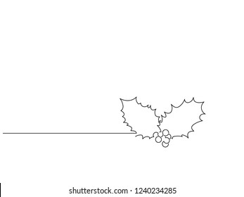 Mistletoe isolated line drawing, vector illustration design. Christmas collection.