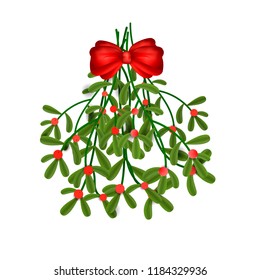 mistletoe isolated on a white background. Vector