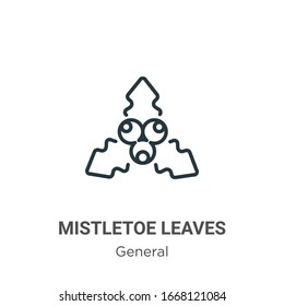 Mistletoe leaves outline vector icon. Thin line black mistletoe leaves icon, flat vector simple element illustration from editable general concept isolated stroke on white background