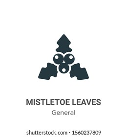 Mistletoe leaves vector icon on white background. Flat vector mistletoe leaves icon symbol sign from modern general collection for mobile concept and web apps design.