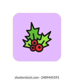 Mistletoe line icon. Berry, plant, decoration. Christmas
concept. Vector illustration can be used for topics like winter, holiday, celebration