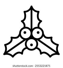 Icono de línea de muérdago, Vector e ilustración