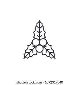 Mistletoe linear icon concept. Mistletoe line vector sign, symbol, illustration.