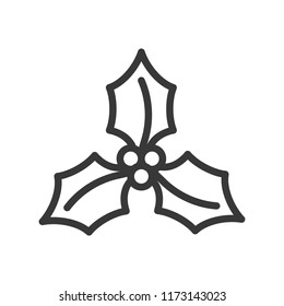 mistletoe, Merry Christmas theme set, outline editable stroke pixel perfect icon
