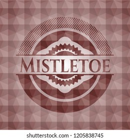 Mistletoe red seamless badge with geometric background.