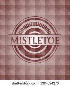 Mistletoe red seamless badge with geometric pattern.