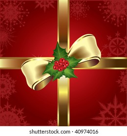  mistletoe and ribbon, Christmas background