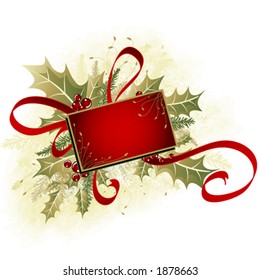 Mistletoe and ribbon clip-art