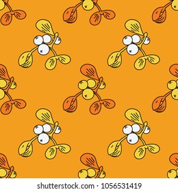 Mistletoe seamless pattern. Original design for print or digital media.