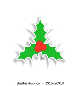 mistletoe sticker icon. Elements of Chrismas in color icons. Simple icon for websites, web design, mobile app, info graphics