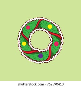 mistletoe sticker vector cartoon