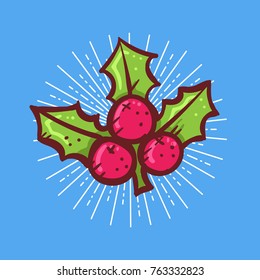 mistletoe sticker vector cartoon