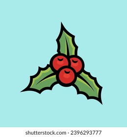 Mistletoe Vector Art Illustration on Isolated Object. Christmas Vector Illustration. Christmas Vector Theme Illustration. Christmas Theme Vector Illustration.
